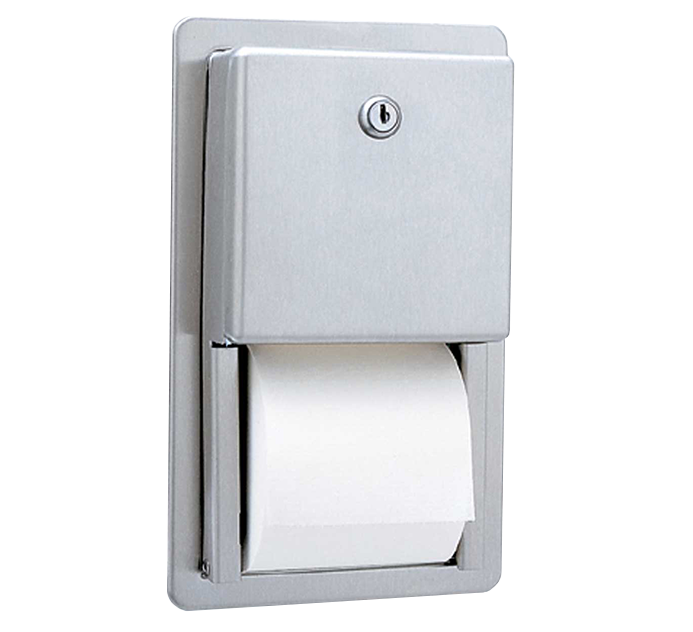 Roll toilet tissue dispenser made of stainless steel matte black finish