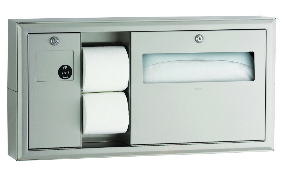 Surface-Mounted Toilet Tissue, Seat-Cover Dispenser and Waste Disposal