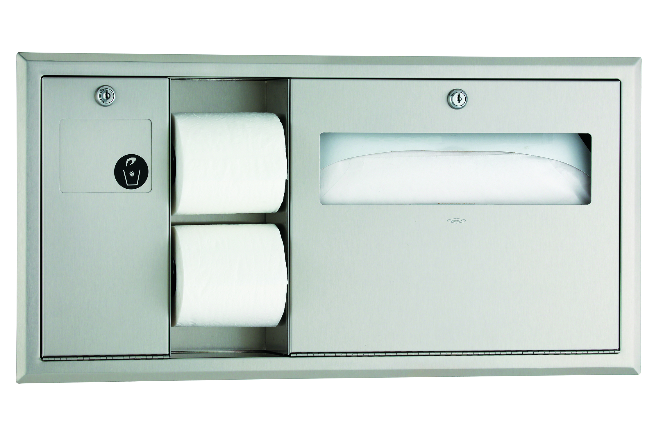 Recessed-Mounted Toilet Tissue, Seat-Cover Dispenser and Waste Disposal Image