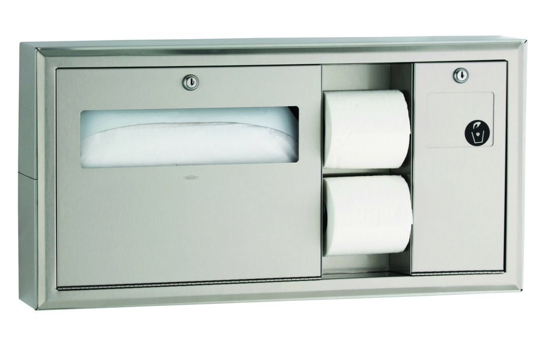 Surface-Mounted Toilet Tissue, Seat-Cover Dispenser and Waste Disposal