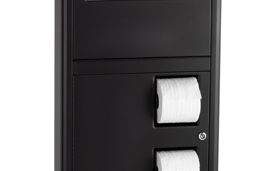 Surface-Mounted Seat-Cover Dispenser and Toilet Tissue Dispenser, Matte Black