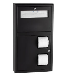 Surface-Mounted Seat-Cover Dispenser and Toilet Tissue Dispenser, Matte Black Image