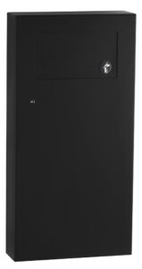 Surface-Mounted Waste Receptacle with Disposal Door, Matte Black Image