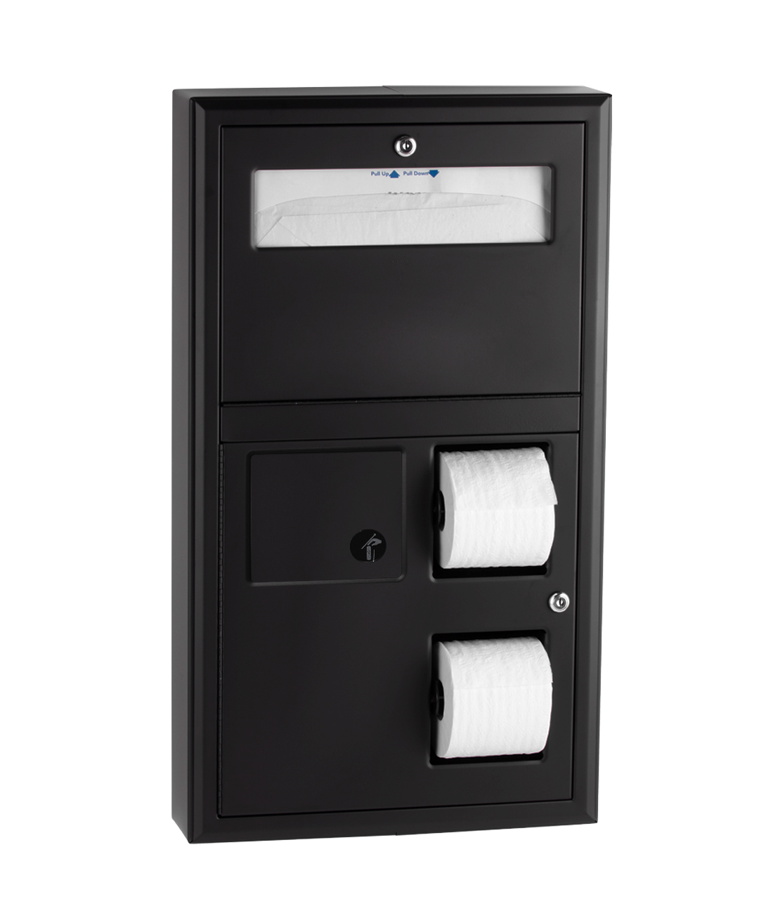 Bobrick B-540.MBLK - Surface-Mounted Toilet Tissue Dispenser & Utility Shelf, Matte Black