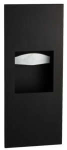 Recessed Paper Towel Dispenser/Waste Receptacle, Matte Black Image