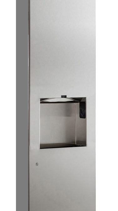 Surface-Mounted Paper Towel Dispenser/Automatic Hand Dryer/Waste Bin (3-in-1 Unit)