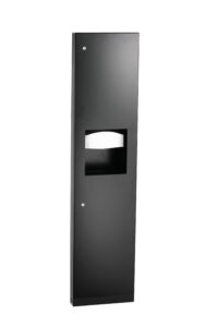 Semi-Recessed Paper Towel Dispenser/Waste Receptacle, Matte Black Image