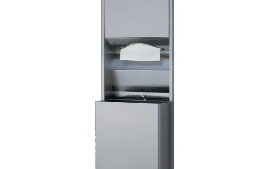 Semi-Recessed Convertible Paper Towel Dispenser/Waste Bin