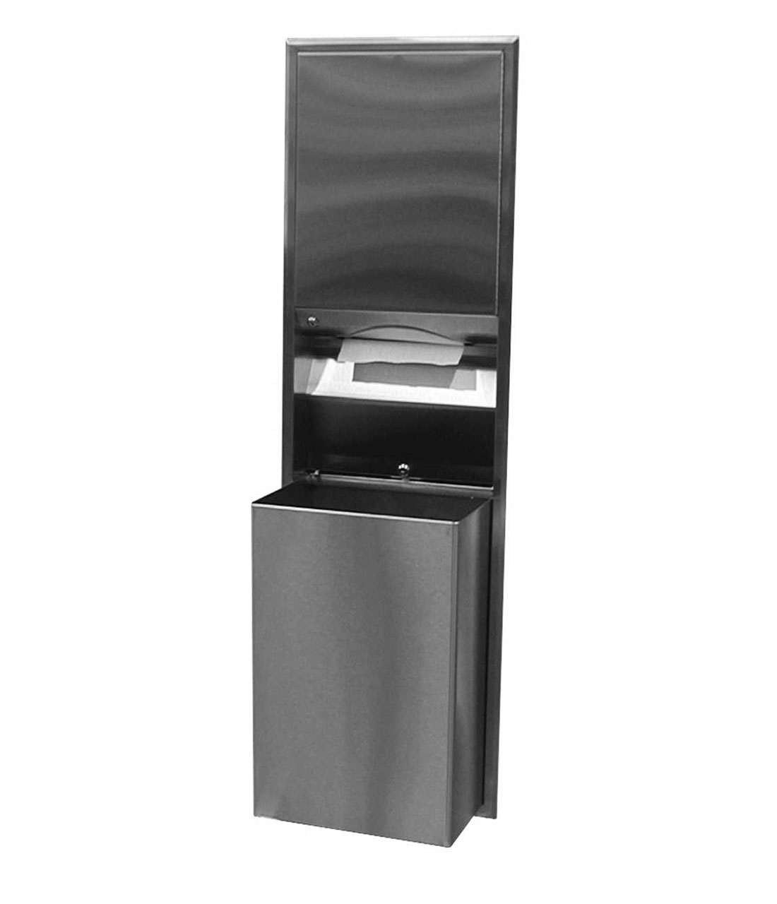 Recessed Convertible Paper Towel Dispenser/Waste Receptacle Image