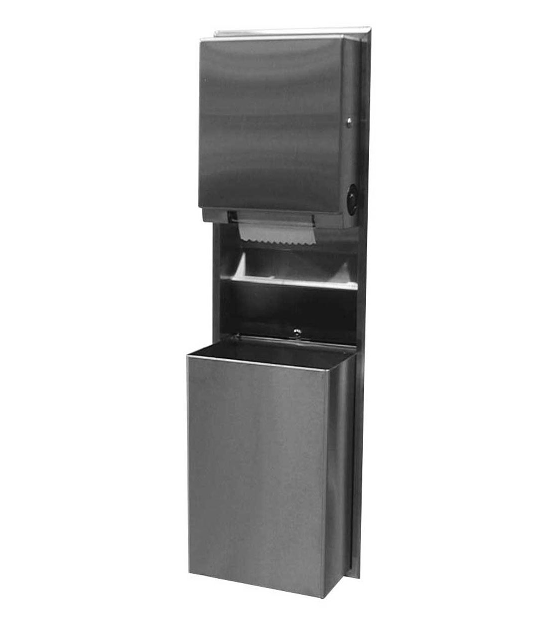 Recessed Convertible Paper Towel Dispenser/Waste Receptacle Image