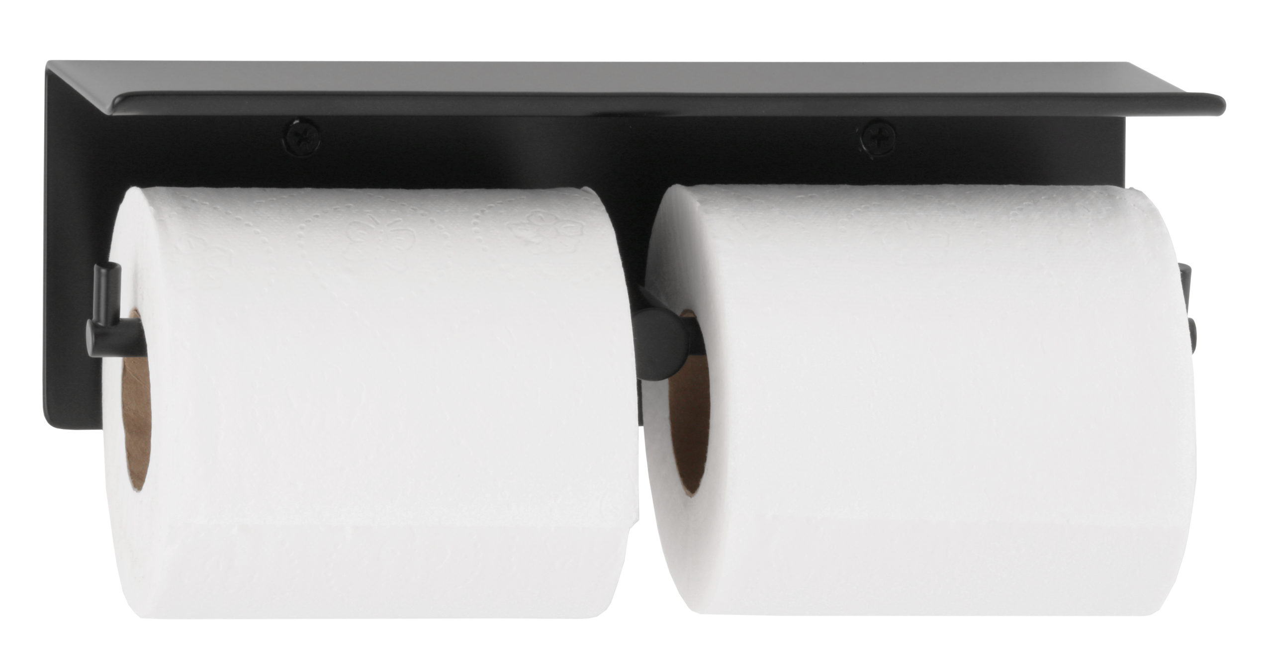 BWE Freestanding Stainless Steel Toilet Paper Holder in Matte Black