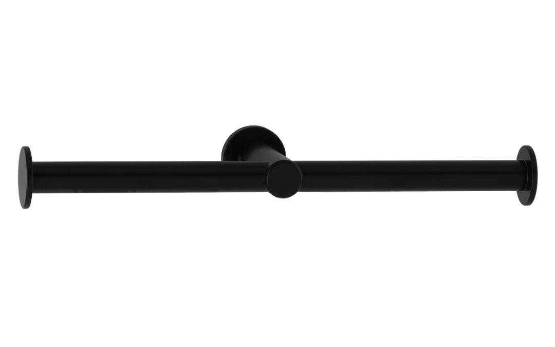 Surface-Mounted Double Toilet Roll Holder, Matte Black