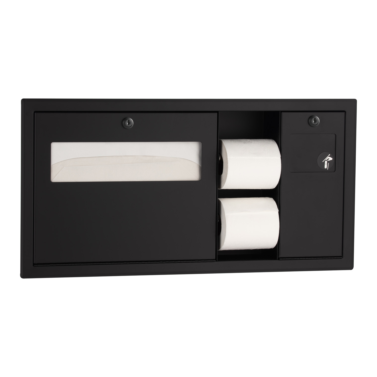 B3092.MBLK ADA Toilet Tissue, SeatCover Dispenser and Waste Disposal