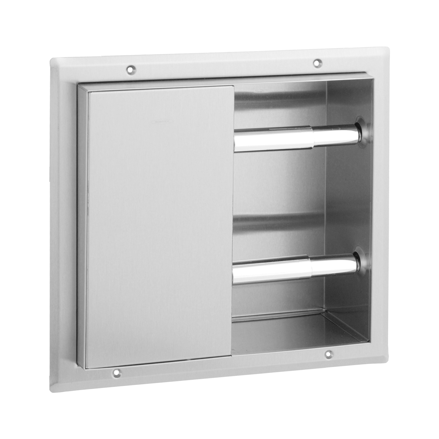 B-386 Partition-Mounted Toilet Tissue Dispenser, Satin Finish