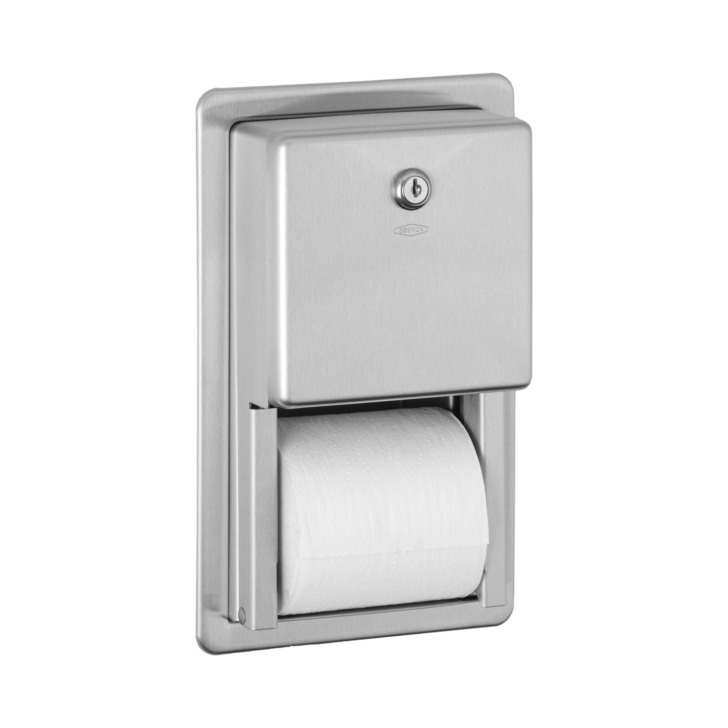 B-3888 Recessed Toilet Tissue Dispenser, Satin Finish, Two Rolls