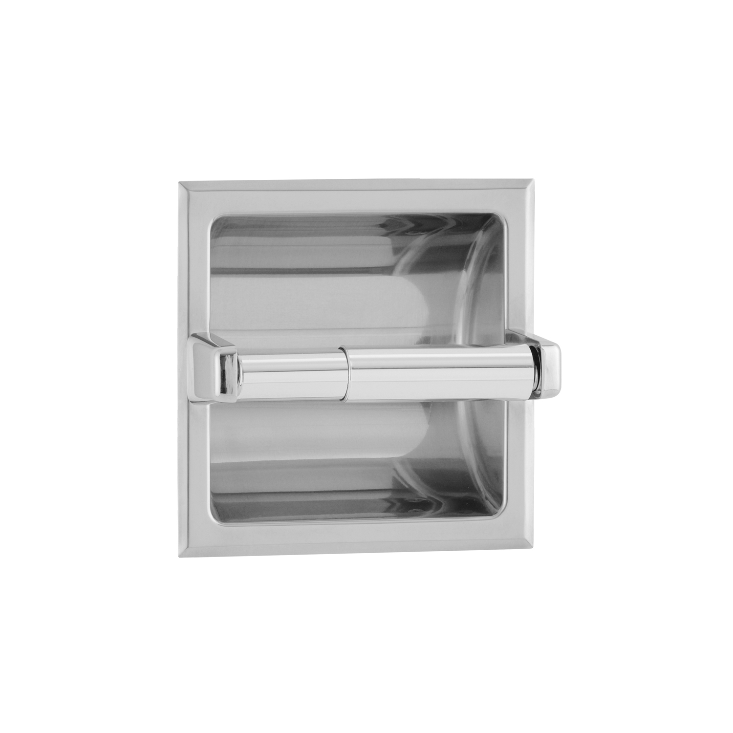 B-667 Recessed Toilet Tissue Dispenser, Bright Polished, One Roll