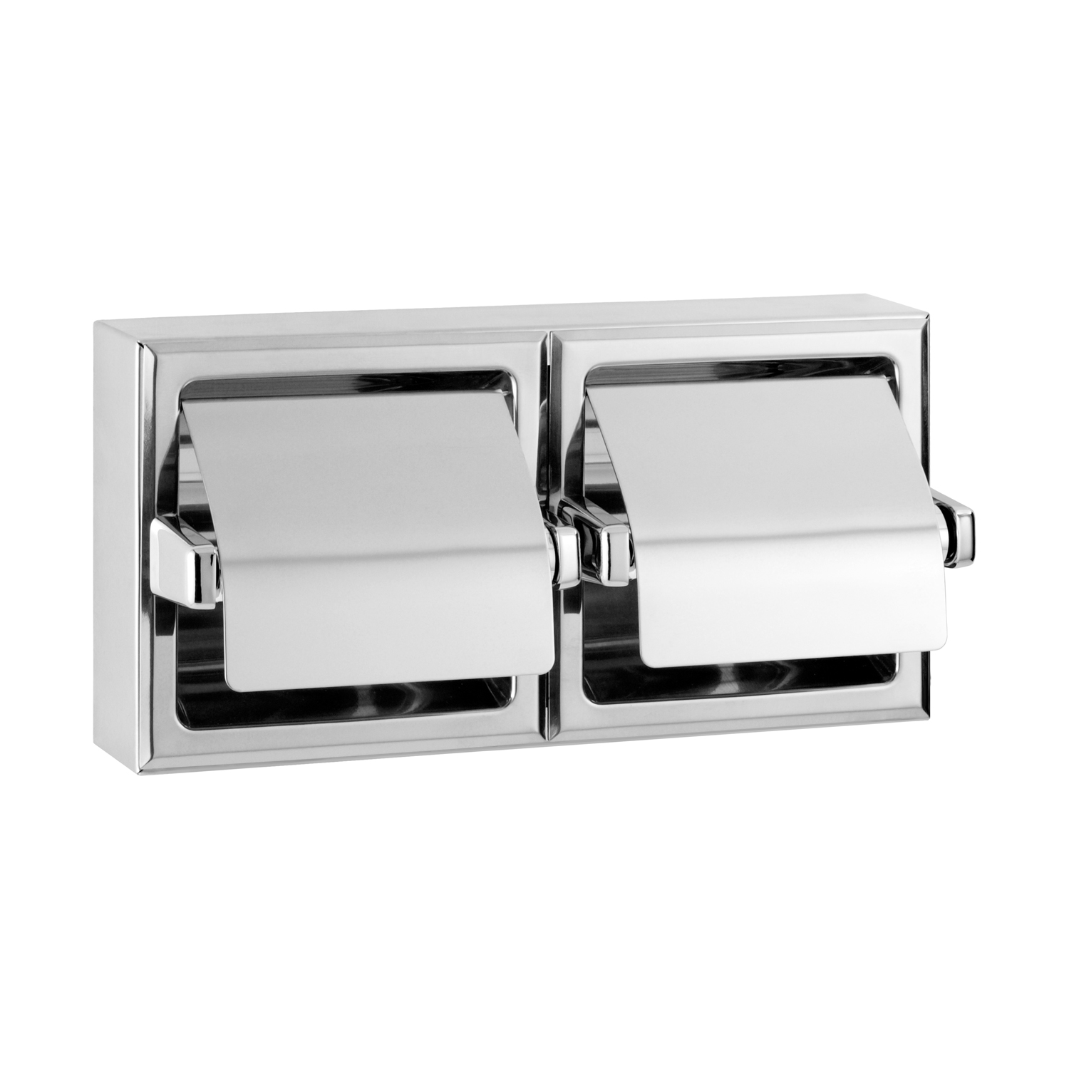 B-6999 Surface-Mounted Toilet Tissue Dispenser with Hoods, Bright