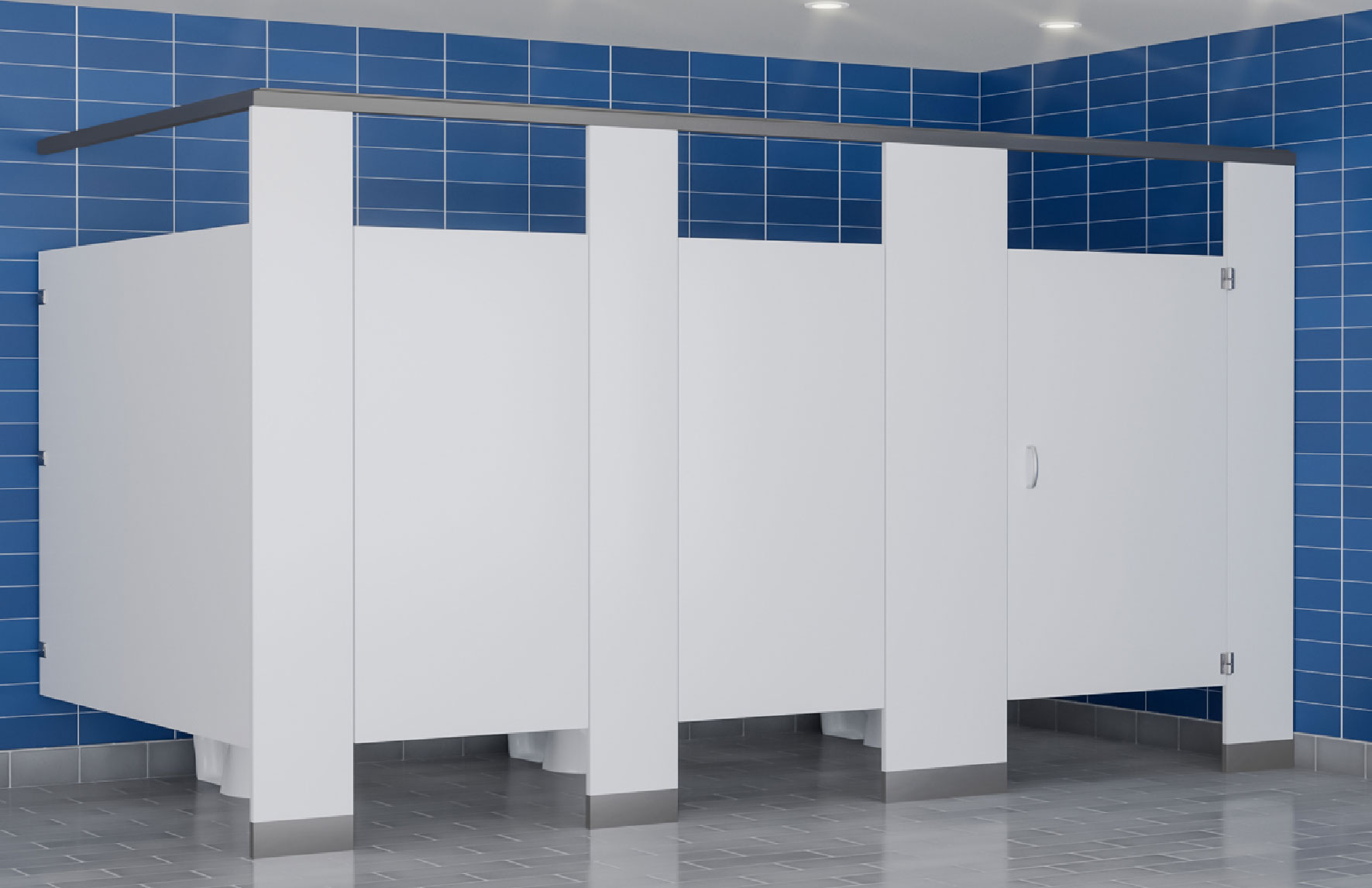 Bobrick’s DuraLine Series eliminates the door-to-stile and wall gaps of traditional partitions to give students privacy in the washroom.