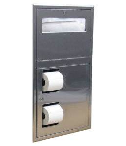 Recessed Seat-Cover Dispenser and Toilet Tissue Dispenser Image