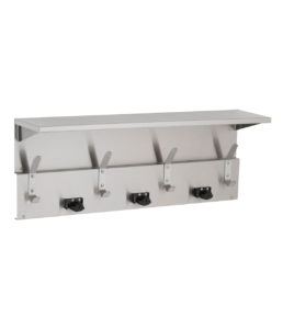 Shelf with Mop and Broom Holders and Hooks Image