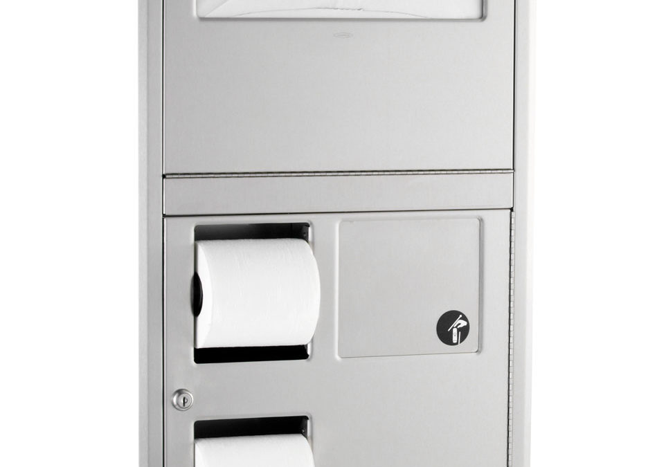Recessed Seat-Cover Dispenser, Sanitary Towel Disposal and Toilet Tissue Dispenser