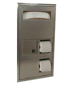 WC-Sitz-Auflagenspender, Damenbinden-Abfallbehälter, Papierrollenspender (Wandeinbau) Image