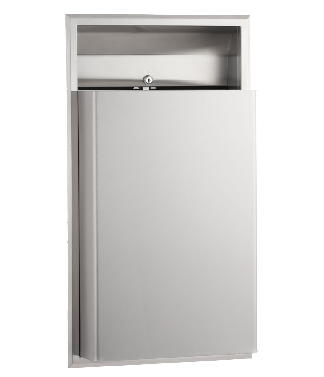 Bobrick 2260 Stainless Steel Floor-Standing Waste Receptacle with Open Top 13 Gallon Capacity 12-1/2 Width x 22 Height Satin Finish 