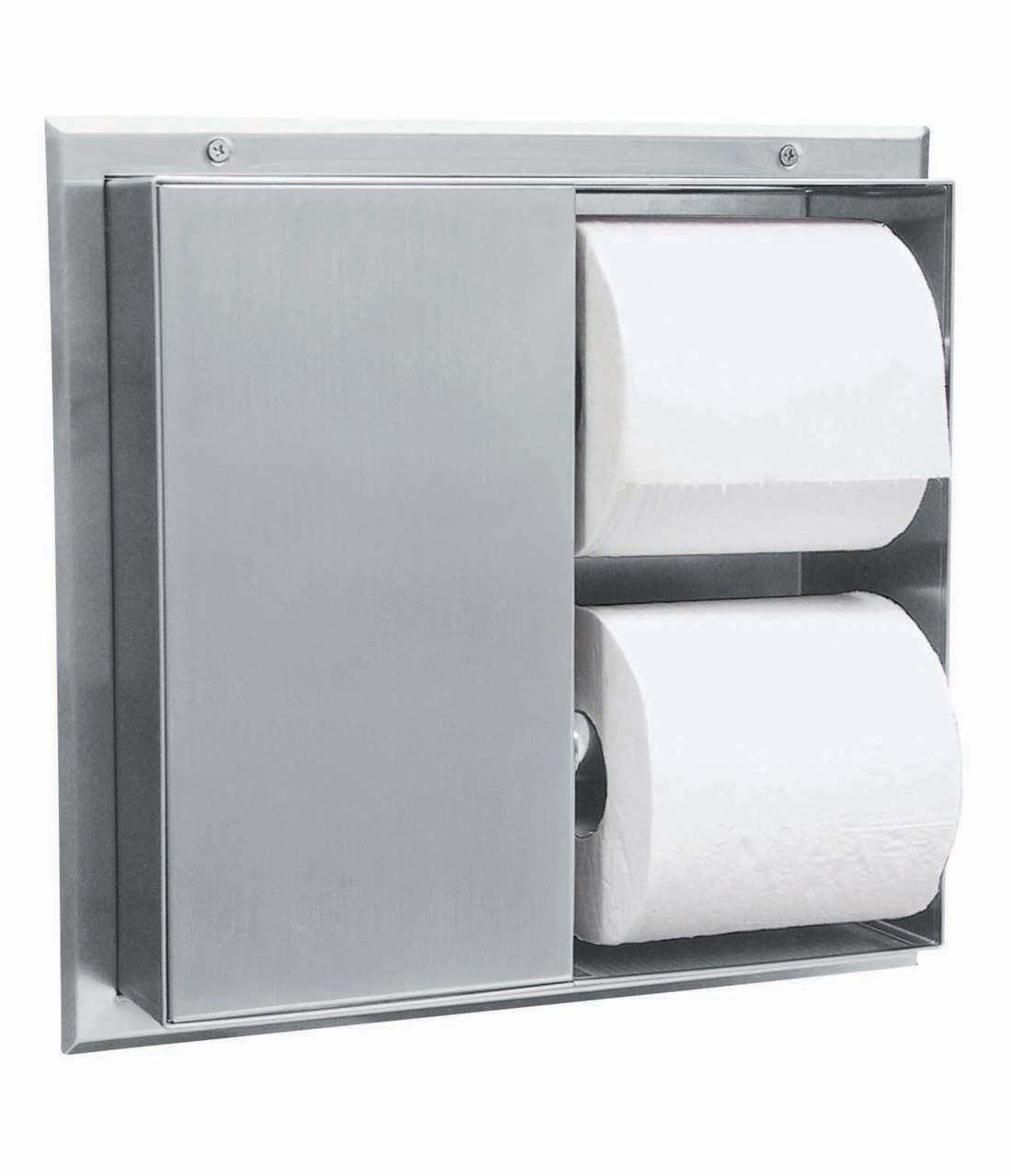WC-Papierrollenhalter für zwei Rollen zur Trennwandmontage Image