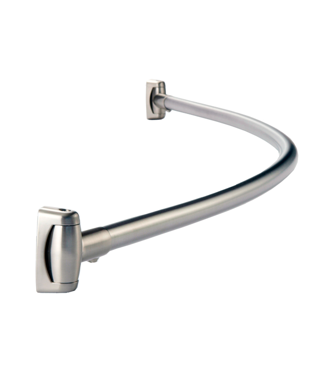 Chrome DuraHold by Creative Escapes Bath Collection Curved Tension Shower Curtain Rod 